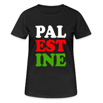 Palestina - Frauen T-Shirt atmungsaktiv - Schwarz - Vorne - AI Model Female 172 light (172cm)