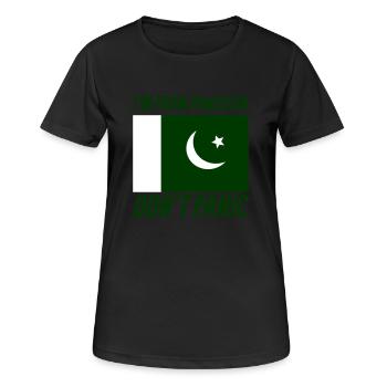 pakistan dont panic - Frauen T-Shirt atmungsaktiv - Schwarz - Vorne - AI Model Female 172 light (172cm)