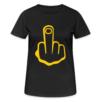 Middle finger - Women's Breathable T-Shirt - black - Front - AI Model Female 172 light (172cm)