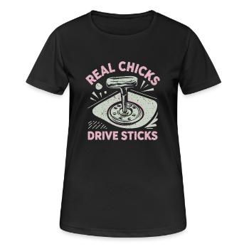 Une déclaration élégante pour les conductrices - T-shirt respirant Femme - noir - Devant - AI Model Female 172 light (172cm)
