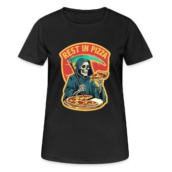 Rest in Pizza - Women's Breathable T-Shirt - black - Front - AI Model Female 172 light (172cm)