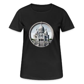 Basilique du Sacré Cœur - Frauen T-Shirt atmungsaktiv - Schwarz - Vorne - AI Model Female 172 light (172cm)