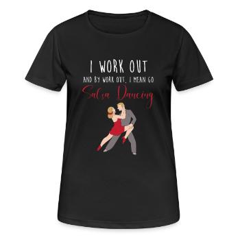 Danseuse de salsa Danseuse - T-shirt respirant Femme - noir - Devant - AI Model Female 172 light (172cm)