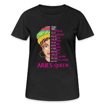 Sternzeichen Widder - Frauen T-Shirt atmungsaktiv - Schwarz - Vorne - AI Model Female 172 light (172cm)