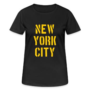 New York City - NYC - NY - Manhattan - Brooklyn - T-shirt respirant Femme - noir - Devant - AI Model Female 172 light (172cm)