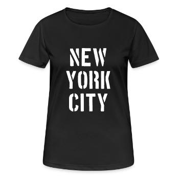 New York City - NYC - NY - Manhattan - Brooklyn - T-shirt respirant Femme - noir - Devant - AI Model Female 172 light (172cm)