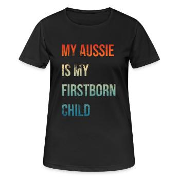 Aussie Firstborn - Frauen T-Shirt atmungsaktiv - Schwarz - Vorne - AI Model Female 172 light (172cm)