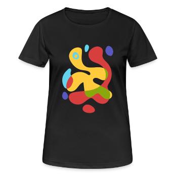 Oh Sommerhitze - Vintage Abstrakt - Frauen T-Shirt atmungsaktiv - Schwarz - Vorne - AI Model Female 172 light (172cm)