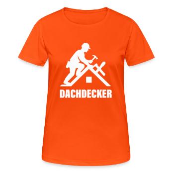 dachdecker - Frauen T-Shirt atmungsaktiv - Neonorange - Vorne - AI Model Female 172 dark (172cm)