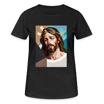 Heilige Abstraktion - Frauen T-Shirt atmungsaktiv - Schwarz - Vorne - AI Model Female 172 light (172cm)