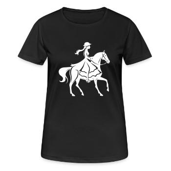 Cavalier - T-shirt respirant Femme - noir - Devant - AI Model Female 172 light (172cm)