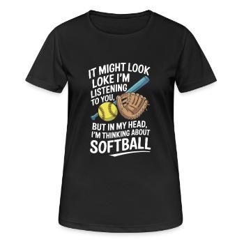 Lustiger Softball Spieler Fänger Pitcher Softball - Frauen T-Shirt atmungsaktiv - Schwarz - Vorne - AI Model Female 172 light (172cm)