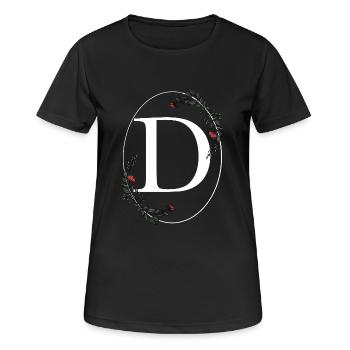 Buchstabe D - Frauen T-Shirt atmungsaktiv - Schwarz - Vorne - AI Model Female 172 light (172cm)
