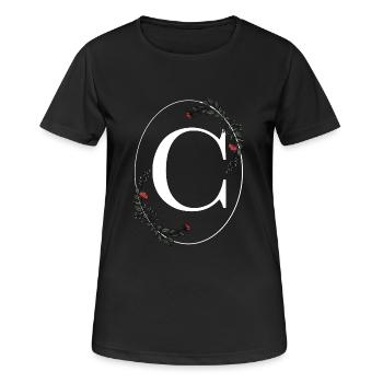 Buchstabe C - Frauen T-Shirt atmungsaktiv - Schwarz - Vorne - AI Model Female 172 light (172cm)