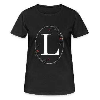 Buchstabe L - Frauen T-Shirt atmungsaktiv - Schwarz - Vorne - AI Model Female 172 light (172cm)