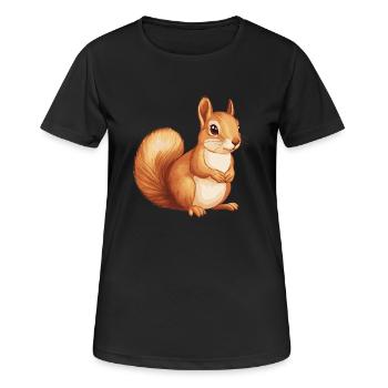 Eichhörnchen - Frauen T-Shirt atmungsaktiv - Schwarz - Vorne - AI Model Female 172 light (172cm)