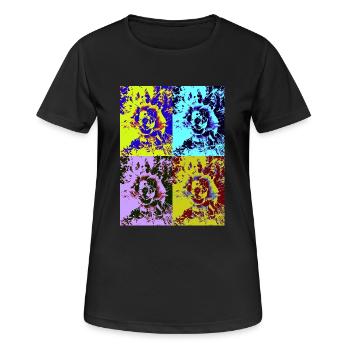 Rose pop art - T-shirt respirant Femme - noir - Devant - AI Model Female 172 light (172cm)