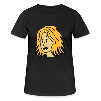 Angry Woman Face - Frauen T-Shirt atmungsaktiv - Schwarz - Vorne - AI Model Female 172 light (172cm)