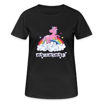 erzieherin - Frauen T-Shirt atmungsaktiv - Schwarz - Vorne - AI Model Female 172 light (172cm)