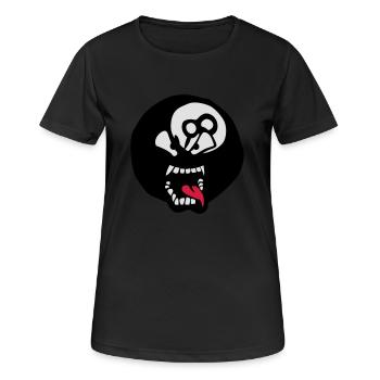 Billardkugel Cartoon Gesicht Zunge Mund - Frauen T-Shirt atmungsaktiv - Schwarz - Vorne - AI Model Female 172 light (172cm)