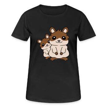 Famille Hamster petit enfant - T-shirt respirant Femme - noir - Devant - AI Model Female 172 light (172cm)