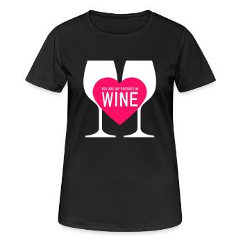 Partenaire dans le vin - T-shirt respirant Femme - noir - Devant - AI Model Female 172 light (172cm)