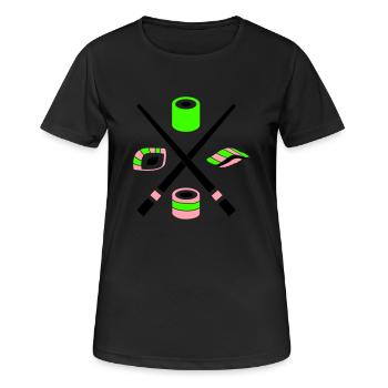 sushi - T-shirt respirant Femme - noir - Devant - AI Model Female 172 light (172cm)