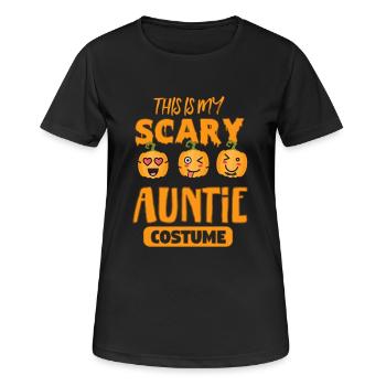 Tante heureux costume de citrouille d'Halloween cadeau doux - T-shirt respirant Femme - noir - Devant - AI Model Female 172 light (172cm)