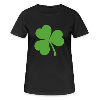 Kleeblatt - Frauen T-Shirt atmungsaktiv - Schwarz - Vorne - AI Model Female 172 light (172cm)