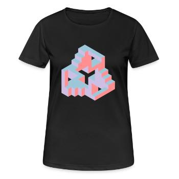 Impossible Figures 77B - Women's Breathable T-Shirt - black - Front - AI Model Female 172 light (172cm)