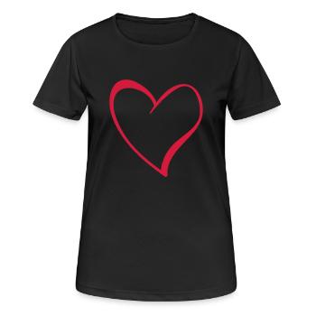 Heart - Frauen T-Shirt atmungsaktiv - Schwarz - Vorne - AI Model Female 172 light (172cm)