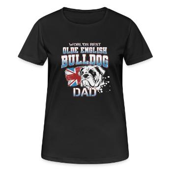 English Bulldog Papa Bulldog Daddy Gift - Women's Breathable T-Shirt - black - Front - AI Model Female 172 light (172cm)