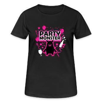 Monstre de fête rose - T-shirt respirant Femme - noir - Devant - AI Model Female 172 light (172cm)