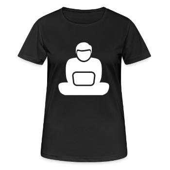 Travail sur ordinateur portable et voyages - T-shirt respirant Femme - noir - Devant - AI Model Female 172 light (172cm)