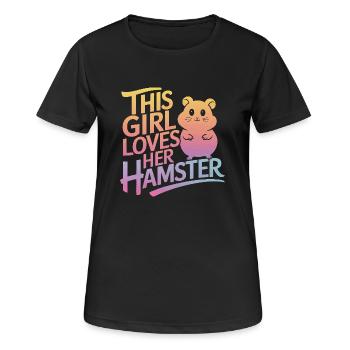 Hamster - Frauen T-Shirt atmungsaktiv - Schwarz - Vorne - AI Model Female 172 light (172cm)