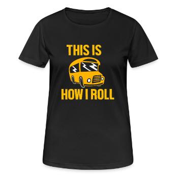 School Bus Driver School Bus - Women's Breathable T-Shirt - black - Front - AI Model Female 172 light (172cm)