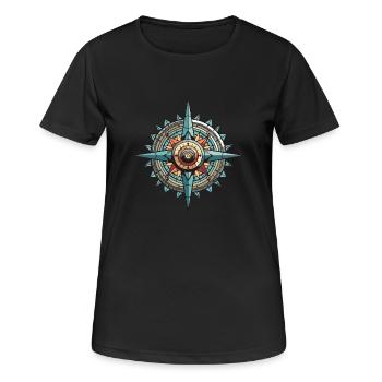 Boussole de voyage - T-shirt respirant Femme - noir - Devant - AI Model Female 172 light (172cm)