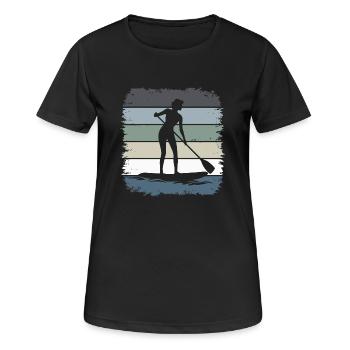 Stand up paddling - Women's Breathable T-Shirt - black - Front - AI Model Female 172 light (172cm)