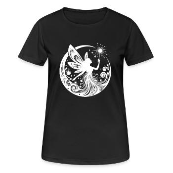 Fee - Frauen T-Shirt atmungsaktiv - Schwarz - Vorne - AI Model Female 172 light (172cm)