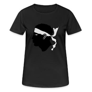 Korsika - Frauen T-Shirt atmungsaktiv - Schwarz - Vorne - AI Model Female 172 light (172cm)