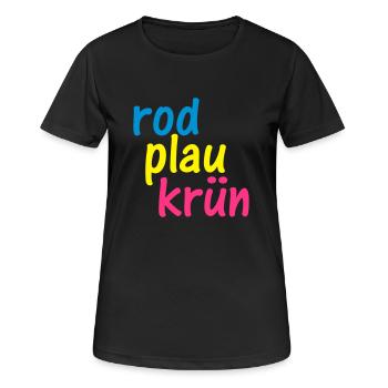 rodplaukruen - Frauen T-Shirt atmungsaktiv - Schwarz - Vorne - AI Model Female 172 light (172cm)