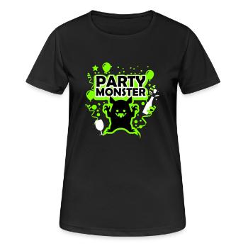 Monstre de fête vert - T-shirt respirant Femme - noir - Devant - AI Model Female 172 light (172cm)