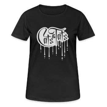 cats and tats Zitat - Frauen T-Shirt atmungsaktiv - Schwarz - Vorne - AI Model Female 172 light (172cm)