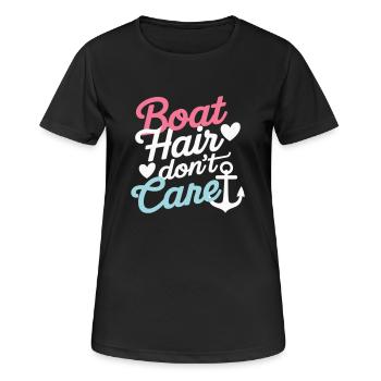 Boat Hair Don't Care - Frauen T-Shirt atmungsaktiv - Schwarz - Vorne - AI Model Female 172 light (172cm)