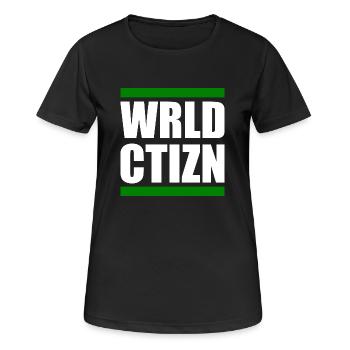 Wrld ctizn - world citizen - Women's Breathable T-Shirt - black - Front - AI Model Female 172 light (172cm)