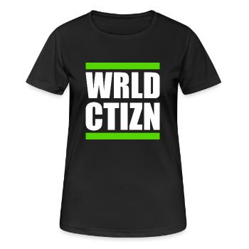 world citizen - Wrld ctizn - Women's Breathable T-Shirt - black - Front - AI Model Female 172 light (172cm)