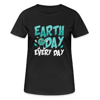 Earth Day Every Day Environmental Planet - Frauen T-Shirt atmungsaktiv - Schwarz - Vorne - AI Model Female 172 light (172cm)