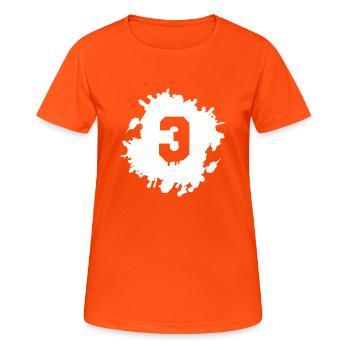 3 gouttes - T-shirt respirant Femme - orange néon - Devant - AI Model Female 172 dark (172cm)