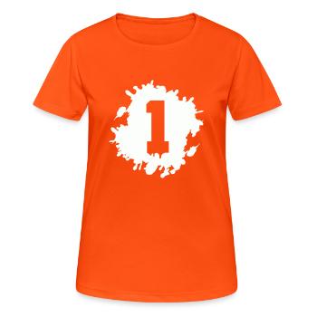 1 goutte - T-shirt respirant Femme - orange néon - Devant - AI Model Female 172 dark (172cm)