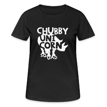 Rhino Chubby Unicorn - Women's Breathable T-Shirt - black - Front - AI Model Female 172 light (172cm)